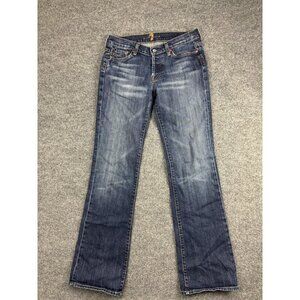 7 For All Mankind Jeans Womens 29 Blue Boy Cut Bootcut Stretch Denim Made USA